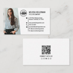 Carte De Visite Code QR Professionnel Photo Votre Logo
