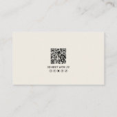 Carte De Visite Code QR professionnel Photo Votre logo Cream (Dos)