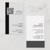 Carte De Visite Code QR professionnel Promotion numérisable minima (Devant / Derrière)