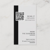 Carte De Visite Code QR professionnel Promotion numérisable minima (Devant)