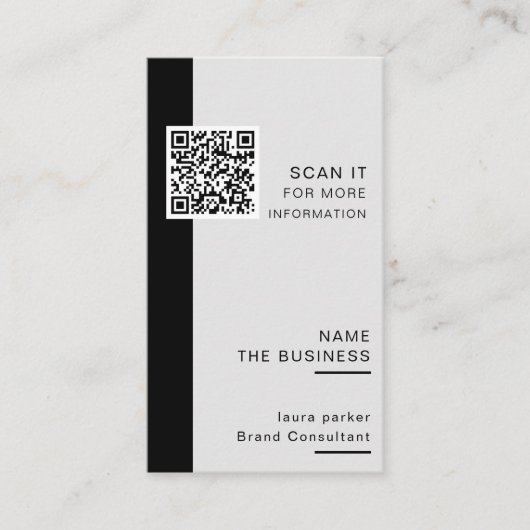 Carte De Visite Code QR professionnel Promotion numérisable minima (Devant)