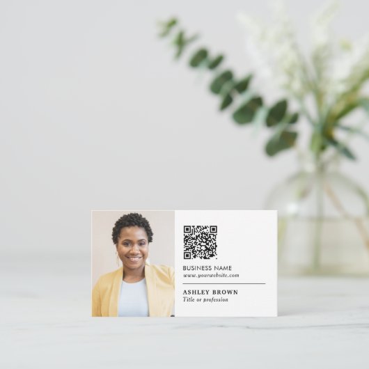 Carte De Visite Code QR professionnel réseau agent immobilier  (Debout devant)