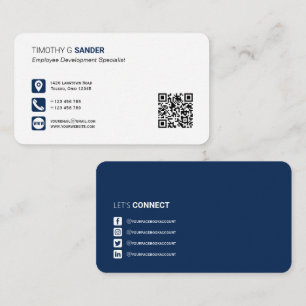 Carte De Visite Code QR professionnel réseau social réseau bleu