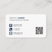 Carte De Visite Code QR professionnel réseau social réseau bleu (Devant)