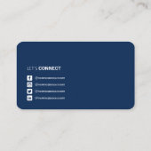 Carte De Visite Code QR professionnel réseau social réseau bleu  (Dos)