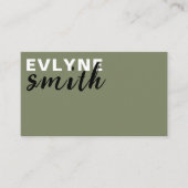 Carte De Visite Code QR professionnel Sage moderne Script vert (Devant)