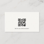 Carte De Visite Code QR Professionnel Salon de Coiffure Minimalist (Dos)
