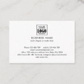 Carte De Visite Code QR professionnel simple logo de relecteur pho (Dos)