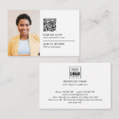 Carte De Visite Code QR professionnel simple logo de relecteur pho (Devant / Derrière)