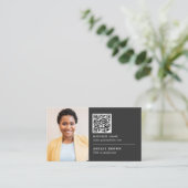 Carte De Visite Code QR professionnel simple logo de relecteur pho (Debout devant)