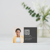 Carte De Visite Code QR professionnel simple logo de relecteur pho (Debout devant)