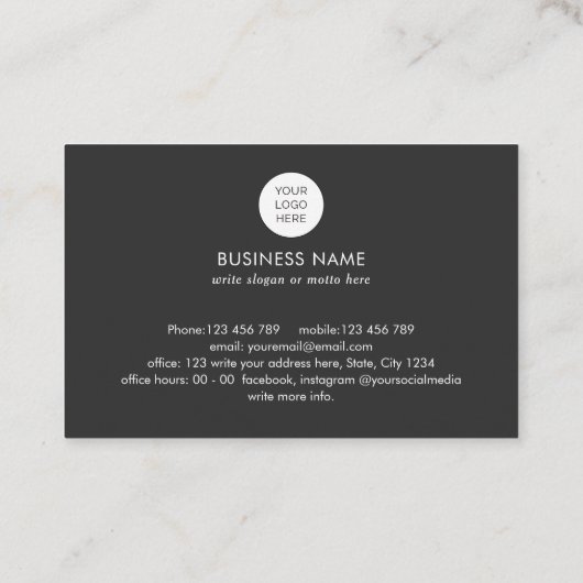 Carte De Visite Code QR professionnel simple logo de relecteur pho (Dos)