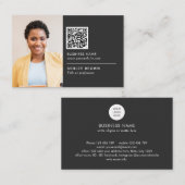 Carte De Visite Code QR professionnel simple logo de relecteur pho (Devant / Derrière)