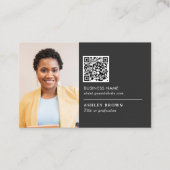 Carte De Visite Code QR professionnel simple logo de relecteur pho (Devant)
