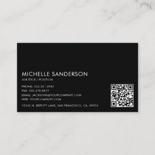 Carte De Visite Code QR Professionnel Simple Minimaliste Moderne