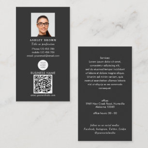 Carte De Visite Code QR professionnel Simple Modern logo photo