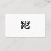 Carte De Visite Code QR professionnel simple moderne (Dos)