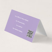 Carte De Visite Code QR Professionnel Violet Blanc Lavande Violet (Dos)