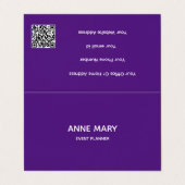 Carte De Visite Code QR professionnel violet blanc moderne couleur (Extérieur déplié)
