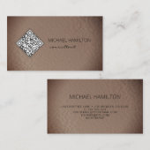 Carte De Visite Code QR profil feuille métallisée rustique (Devant / Derrière)