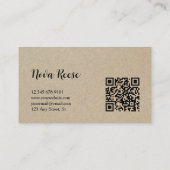 Carte De Visite Code Qr Promeneur de Chien Garde d'Animaux Rustiqu (Dos)