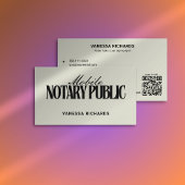 Carte De Visite Code QR Public Noir & Beige Noir & Beige