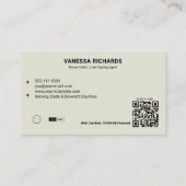 Carte De Visite Code QR Public Noir & Beige Noir & Beige (Dos)