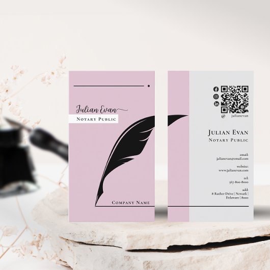 Carte De Visite Code Qr public Noir moderne