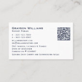 Carte De Visite Code QR Quill Nota Mobile White Navy (Dos)