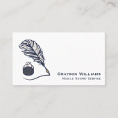 Carte De Visite Code QR Quill Nota Mobile White Navy (Devant)