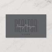 Carte De Visite Code QR Realtor Gris Foncé (Devant)