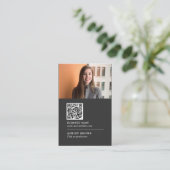 Carte De Visite Code QR réseau logo moderne immobilier Busine (Debout devant)