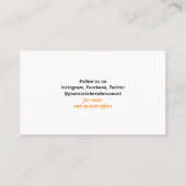Carte De Visite Code QR Réseau Moderne Noir Orange Blanc (Dos)