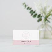 Carte De Visite Code QR Réseaux Sociaux Logo Simple Rose (Debout devant)