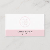 Carte De Visite Code QR Réseaux Sociaux Logo Simple Rose (Devant)