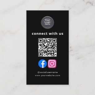 Carte De Visite Code QR Réseaux Sociaux Moderne Pro Minimaliste Él
