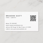 Carte De Visite Code QR Restaurant Burger Mignon (Dos)
