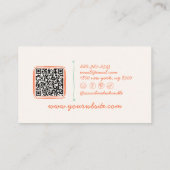 Carte De Visite Code QR rétro manuscrit dessin à la main (Dos)