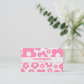 Carte De Visite Code QR Rétro Rose Floral Boho Féminin Tendance (Debout devant)