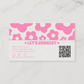 Carte De Visite Code QR Rétro Rose Floral Boho Féminin Tendance (Dos)