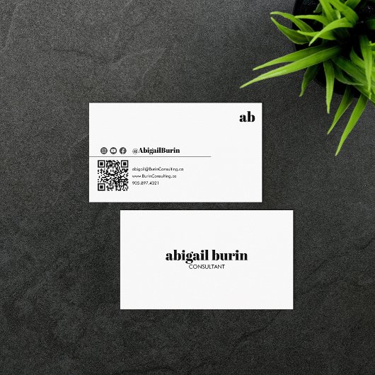 Carte De Visite Code QR rétro tendance médias sociaux