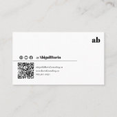 Carte De Visite Code QR rétro tendance médias sociaux (Dos)