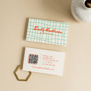 Carte De Visite Code QR rétroactif manuscrit en gras Super tiré