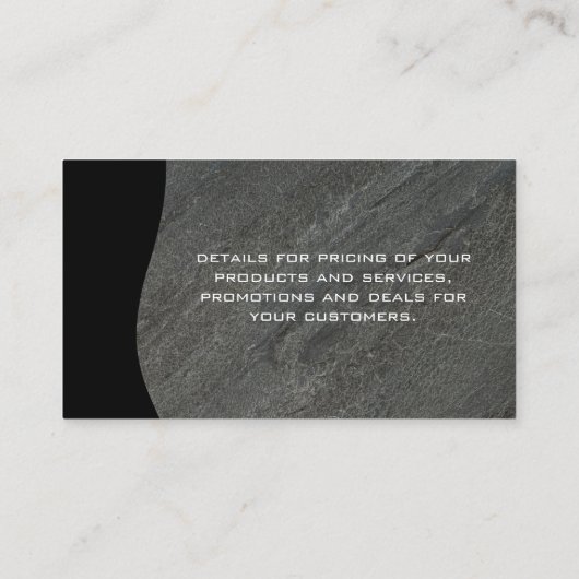 Carte De Visite Code QR / Roche gris foncé (Dos)