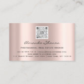 Carte De Visite Code QR Rose agent courtier immobilier professionn (Dos)