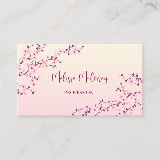 Carte De Visite Code QR | Rose cerise en fleurs (Devant)