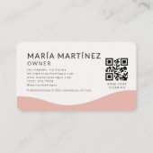 Carte De Visite Code QR Rose de Nettoyage de Maison (Dos)