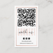 Carte De Visite Code QR Rose Gold Blanc Connectez-vous avec nous M (Devant)