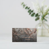 Carte De Visite Code QR rose Gold Grey Ink Marble Scan (Debout devant)