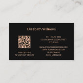 Carte De Visite Code QR rose Gold Grey Ink Marble Scan (Dos)